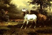 carle vernet chevaux effrayes par l'orage Spain oil painting artist